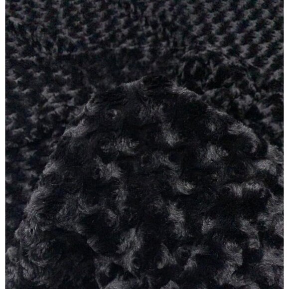 Black Luxe Faux Fur Minky Swirl Fabric 60 inch wide by 2 yards. New. - Picture 2 of 8